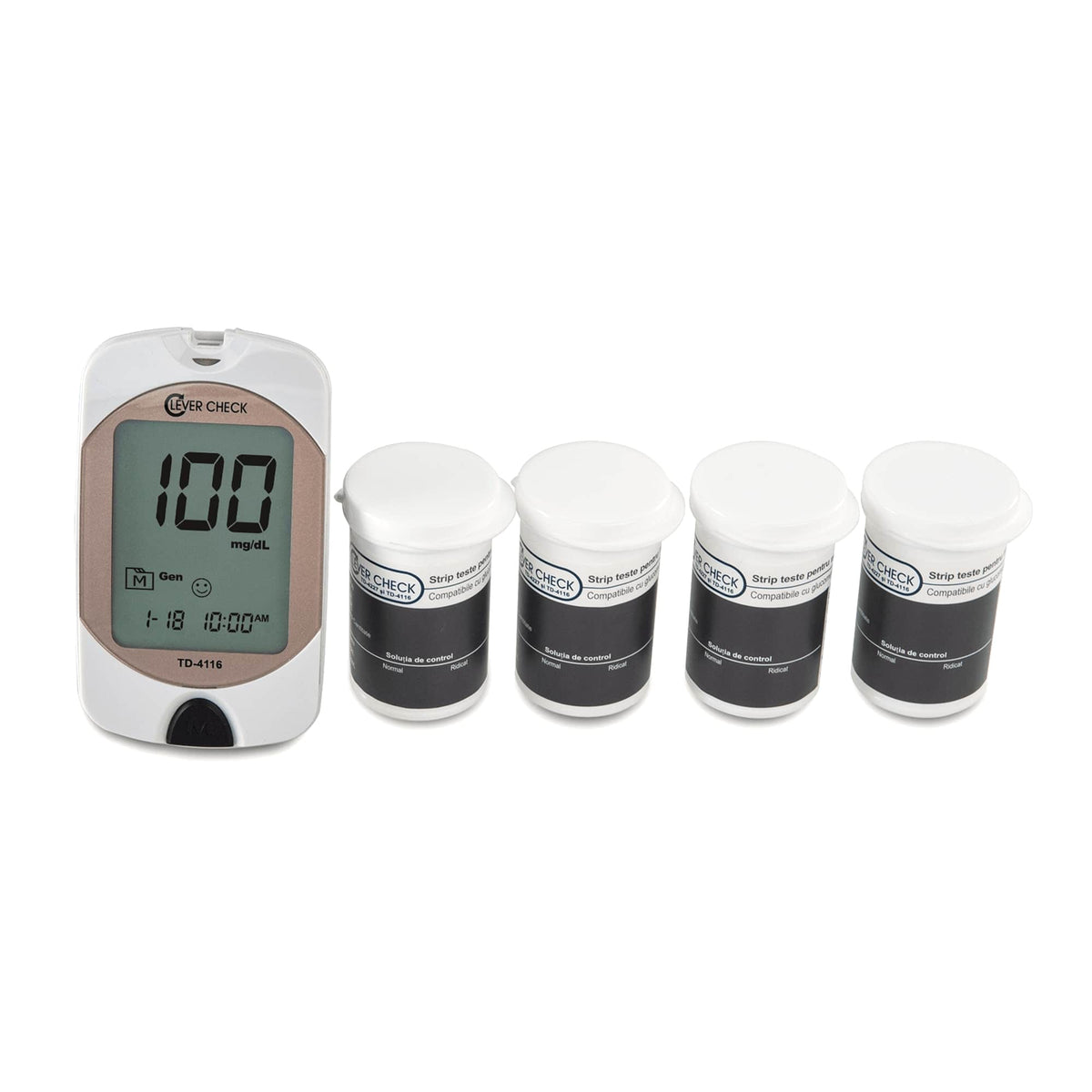 200 strip-teste + 200 lanțete +1 Glucometru Clever Check + husă, dispozitiv de lansare a lanțetelor